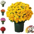 thumbnail image 1 of Funsdecor artificial mums, Artificial Outdoor Sunset Mums Flowers - UV Resistant, Waterproof, Windproof, Fall Flower Daisy With Eucalyptus, Look Real, Full, Vibrant, 1 of 7