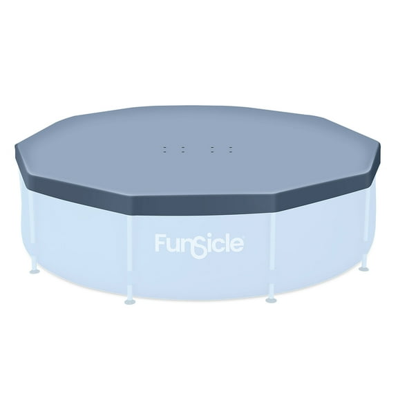 Funsicle 10 ft Round Above Ground Swimming Pool Cover, Gray, Adults