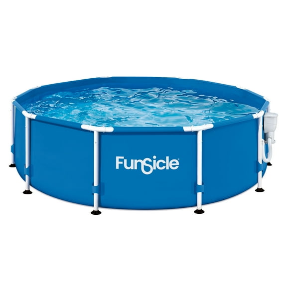 Funsicle 10' x 30" Activity Above Ground Swimming Pool Set with 2-in-1 Pump, Round Frame