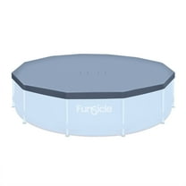 Funsicle 12 ft Round Above Ground Swimming Pool Cover, Gray, Adults