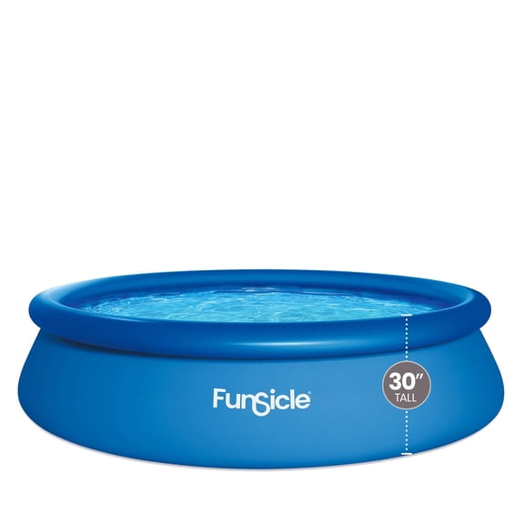 Funsicle QuickSet Above Ground Swimming Pool with FB400 Filter Pump, 12' x 30", Inflatable Top Ring, Round, Blue
