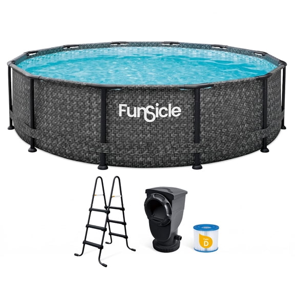 Funsicle 12' x 36" Oasis Designer Above Ground Pool Set with Pump, Round Frame