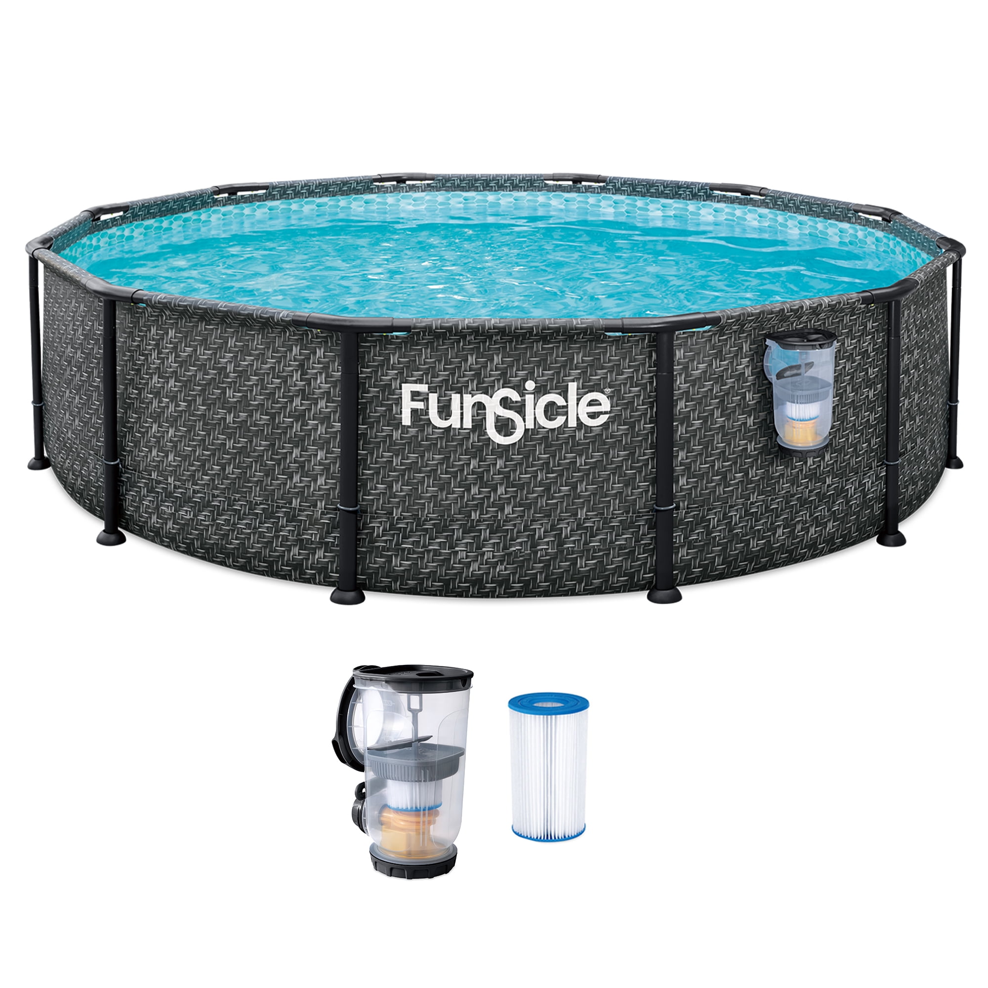 Funsicle 12' x 36" Oasis Designer Above Ground Pool Set with Pump, Round Frame