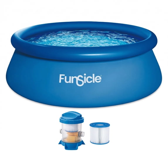 Funsicle QuickSet 12' x 36" Round Inflatable Top Ring Above Ground Swimming Pool Set