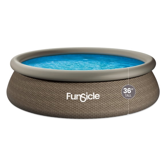 Funsicle 12' x 36" QuickSet Ring Top Above Ground Swimming Pool, Basketweave