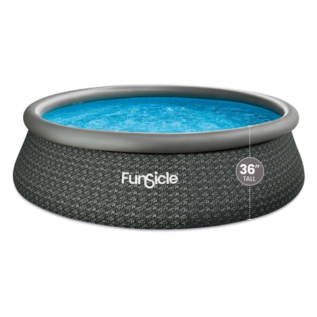 Funsicle 12' x 36" QuickSet Inflatable Ring Top Outdoor Above Ground Pool with Pump