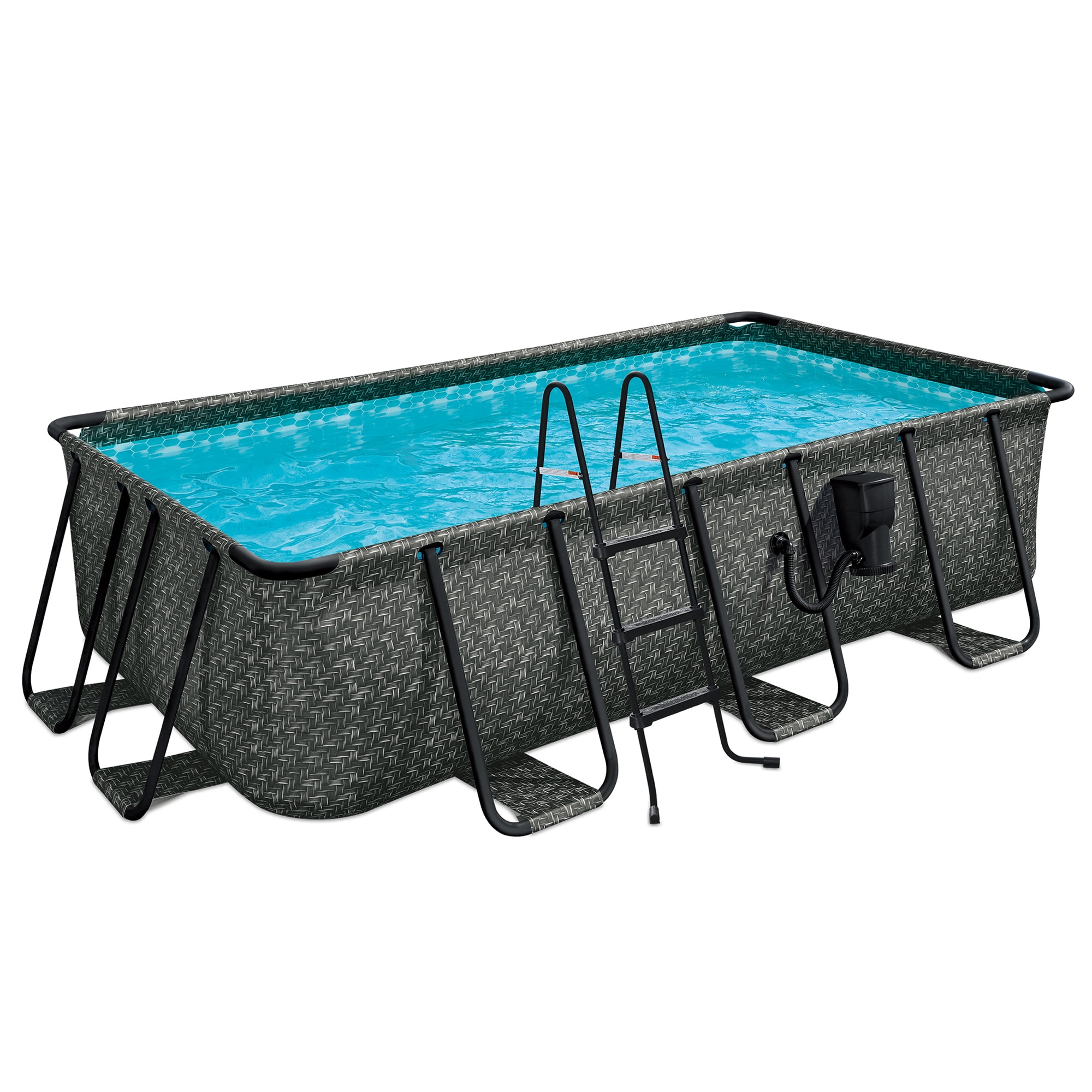 13ft x 7ft Gray Rectangular Above Ground Lap Pool with Filter and Pump