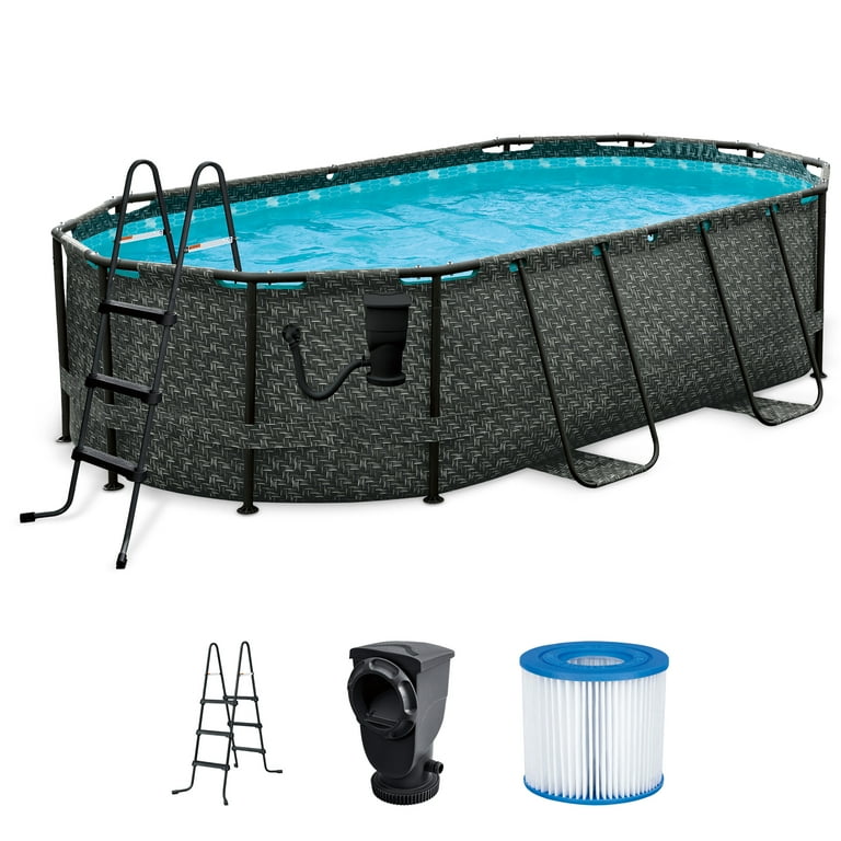 Funsicle Oasis Designer Oval Swimming Pool, 13' x 8' x 39.5