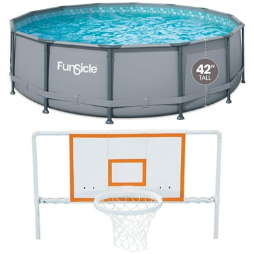 Funsicle 14 ft Oasis Round Above Ground Metal Frame Swimming Pool, Includes SkimmerPlus Pump, Age 6 & up