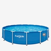 Funsicle Activity Above Ground Metal Frame Swimming Pool Set   with Skimmer Pump & Ladder, 14 x 36", Round, Blue