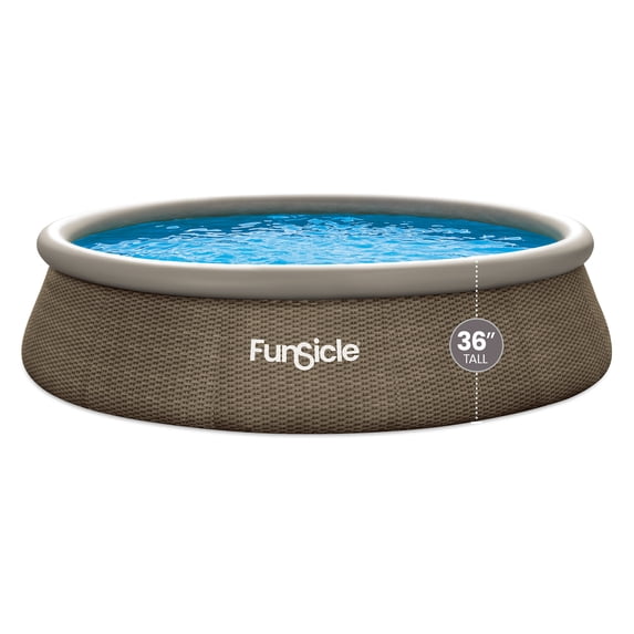 Funsicle 14' x 36" QuickSet Inflatable Ring Top Outdoor Above Ground Pool with Pump