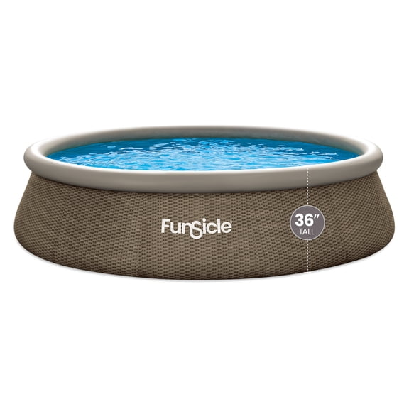 Funsicle 14' x 36" QuickSet Inflatable Ring Top Outdoor Above Ground Pool with Pump