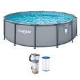 thumbnail image 1 of Funsicle 14' x 42" Oasis Above Ground Pool Set with Pump, Round Frame - Cool Gray, 1 of 6
