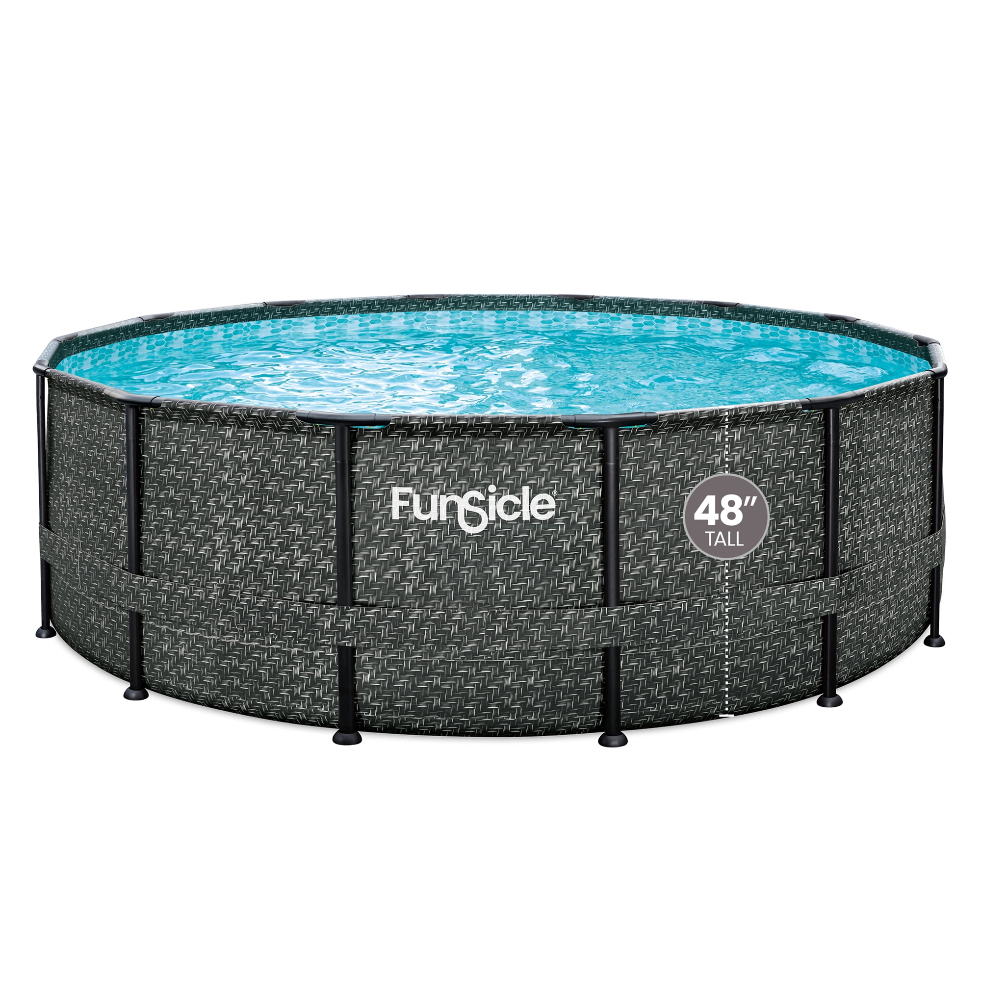 Funsicle 14' x 48" Oasis Designer Above Ground Pool, Dark Herringbone
