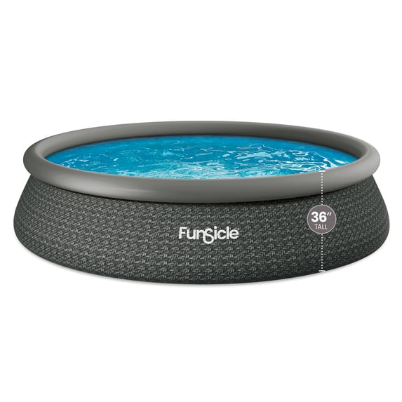 Funsicle 15' x 36" QuickSet Inflatable Ring Top Outdoor Above Ground Pool with Pump