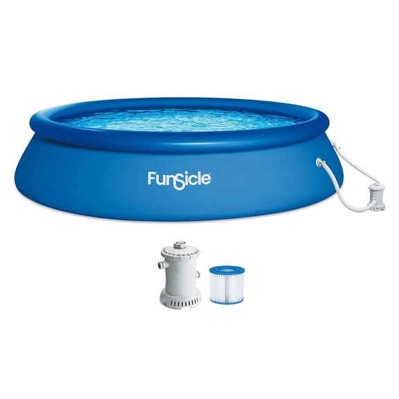 Funsicle QuickSet 15' x 36" Round Inflatable Top Ring Above Ground Swimming Pool Set