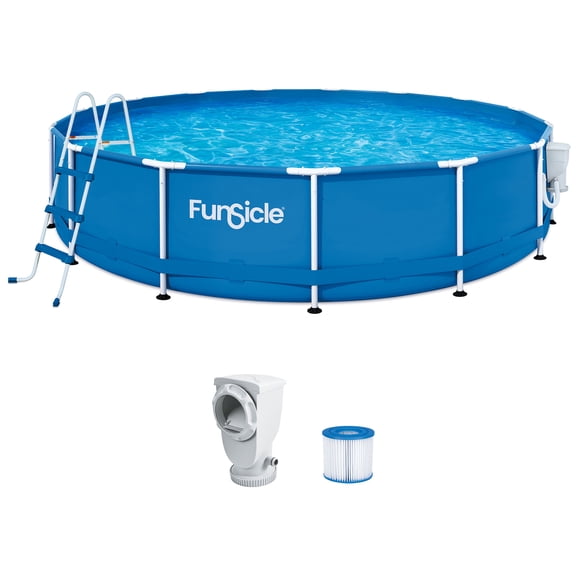 Funsicle 15' x 36" Activity Above Ground Swimming Pool Set with 2-in-1 Pump, Round Frame