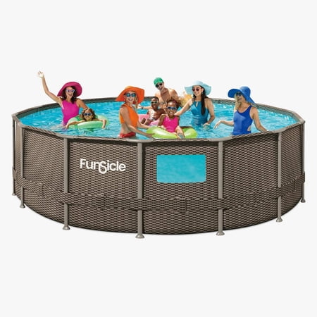 Funsicle 16 ft Crystal Vue Oasis Designer Pool - Dark Double Rattan
