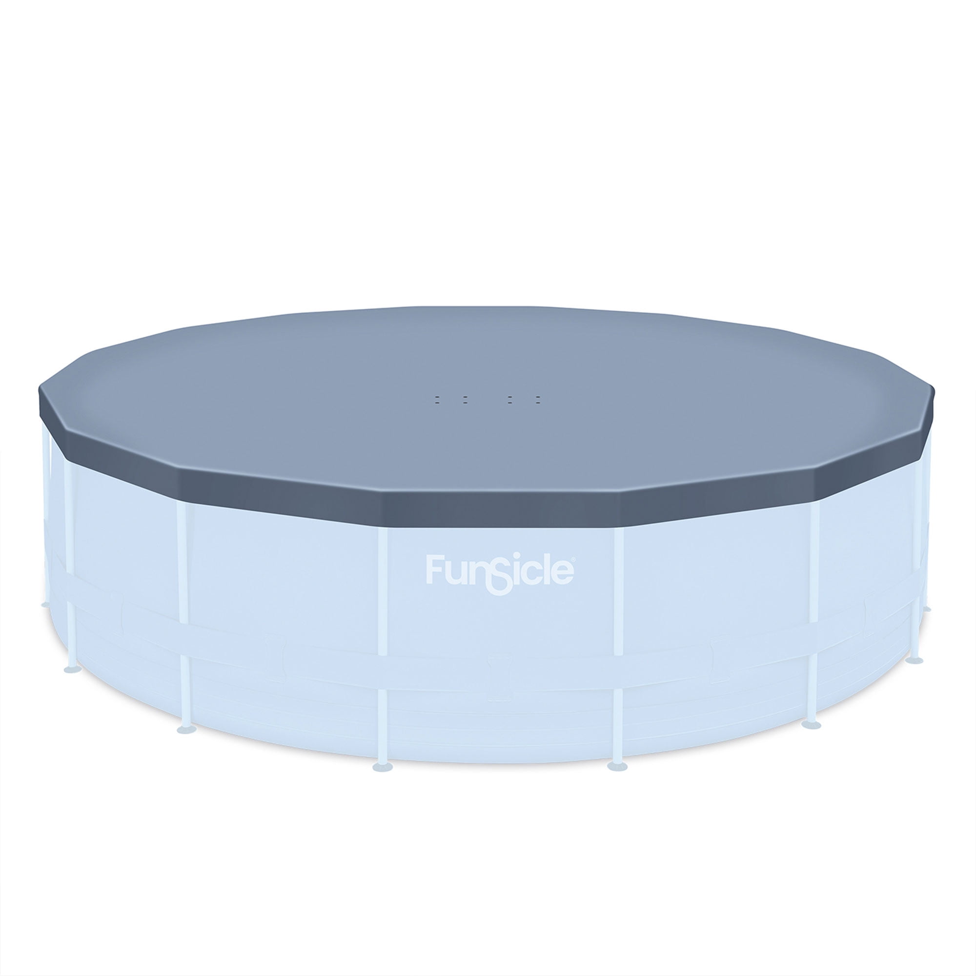 Funsicle Outdoor Easy SetUp 16 ft Round Above Ground Pool Cover, Gray