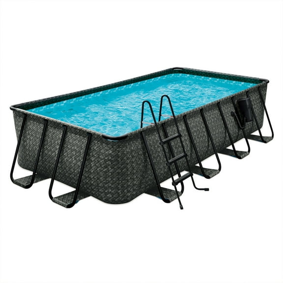 Funsicle 16' x 8' x 42" Oasis Designer Rectangular Above Ground Pool – Complete Set with Pump