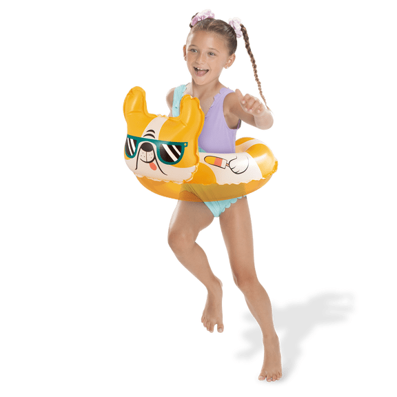 Funsicle 18" Doggy Paddle Split Ring, Inflatable Dog Float, Multicolor, Age 3-6, Unisex