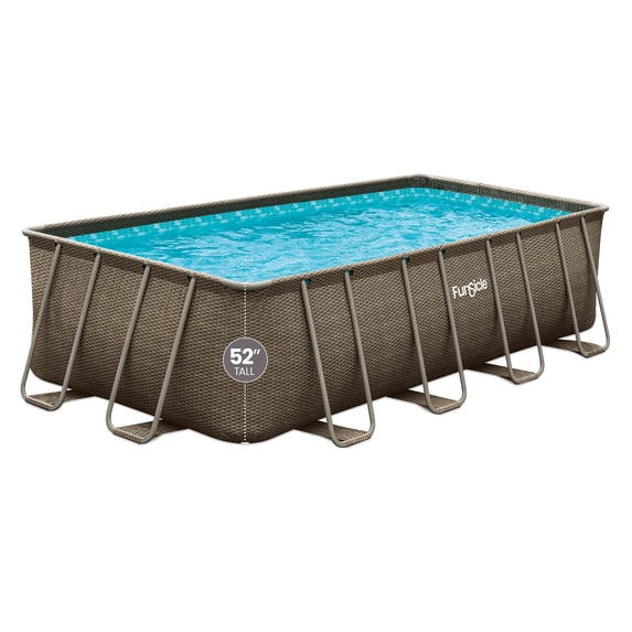 Funsicle 18 Ft Oasis Designer Lap Above Ground Pool with Pump, Rectangular Frame