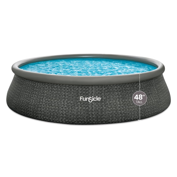 Funsicle 18' x 48" QuickSet Inflatable Ring Top Outdoor Above Ground Pool with Pump
