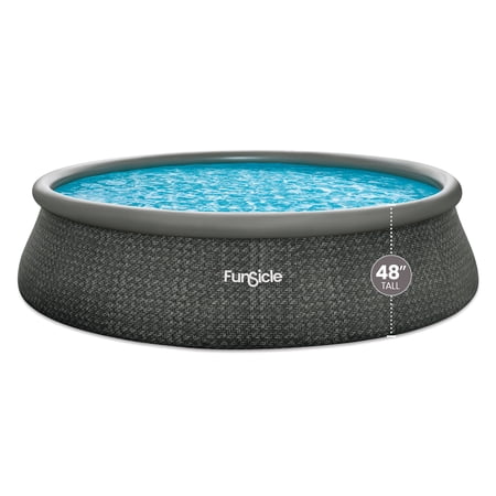 Funsicle 18' x 48" QuickSet Inflatable Ring Top Outdoor Above Ground Pool with Pump
