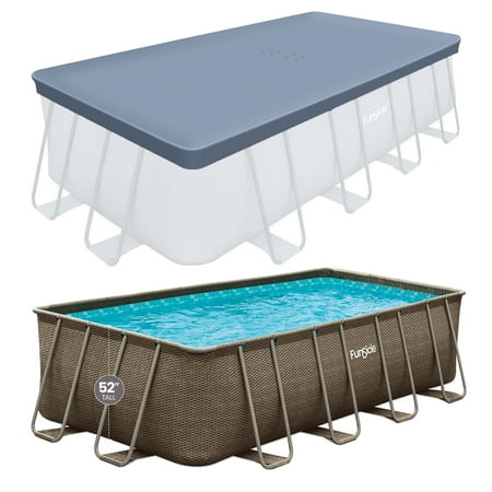 Funsicle 18'x9'x52" Oasis Rectangular Swimming Pool Set with 18' Cover