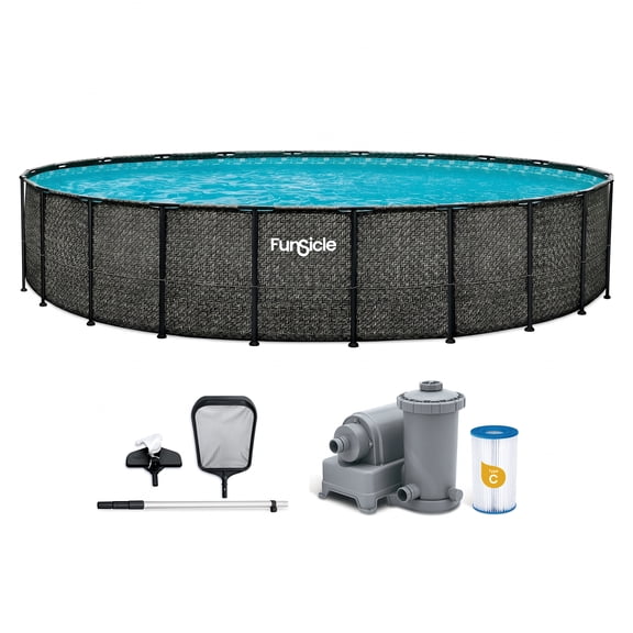 Funsicle 22' x 52" Oasis Designer Above Ground Pool Set with Pump, Round Frame
