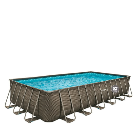 Funsicle 24 ft Oasis Designer Lap Metal Frame Above Ground Pool, Rectangular, Age 6 & up