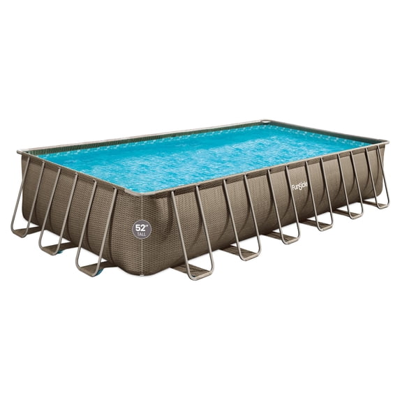 Funsicle 24 Ft Oasis Designer Lap Above Ground Pool with Pump, Rectangular Frame