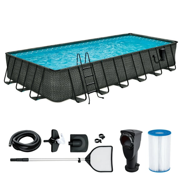 Funsicle 24' x 12' x 52" Oasis Rectangular Above Ground Pool – Complete Set with Pump