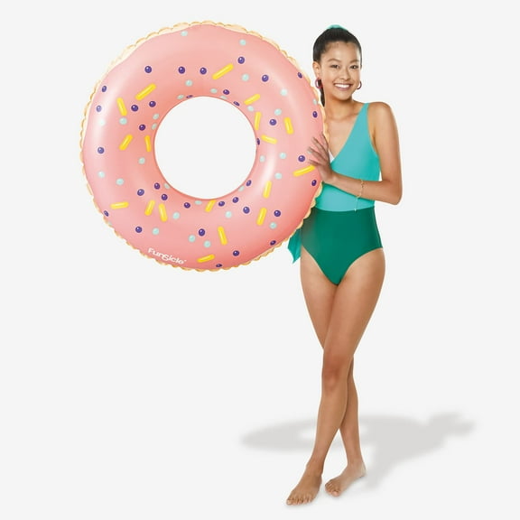 Funsicle 31" Pink Donut FunTube, Inflatable Pool Tube, Multicolor, Age 9 & up, Unisex