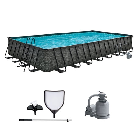 Funsicle 32' x 16' x 52" Oasis Designer Rectangular Above Ground Pool – Complete Set with Pump
