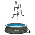 thumbnail image 1 of Funsicle 36” SureStep Pool Ladder with 10' x 30" QuickSet Inflatable Pool, 1 of 12