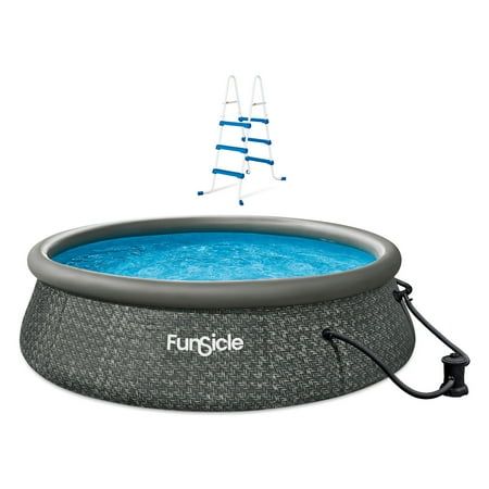 Funsicle 36” SureStep Pool Ladder with 12' x 36" QuickSet Inflatable Pool