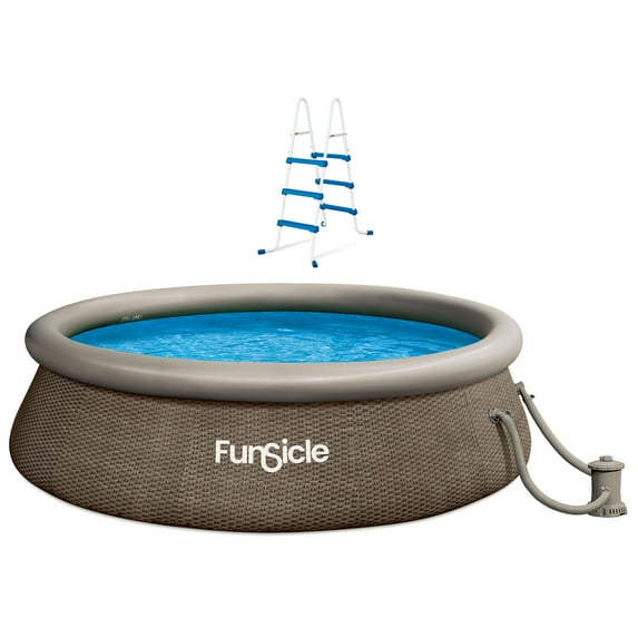 Funsicle 36” SureStep Pool Ladder with 12' x 36" QuickSet Inflatable Pool