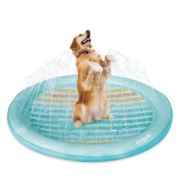 Funsicle Paws & Chill Splash Pad For Pets, with Water Sprinklers, Stripe, Canvas, 40""