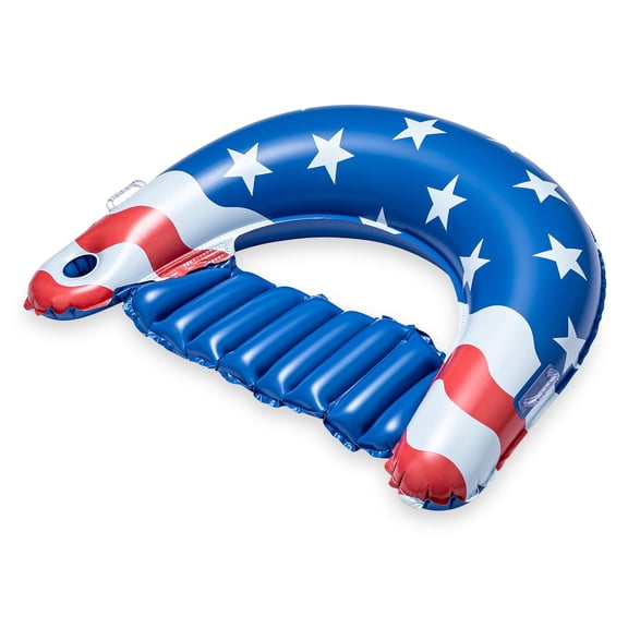 Funsicle Americana Chill-Out Chair, 4ft Inflatable Float, Stars & Stripes, Age 14 & up