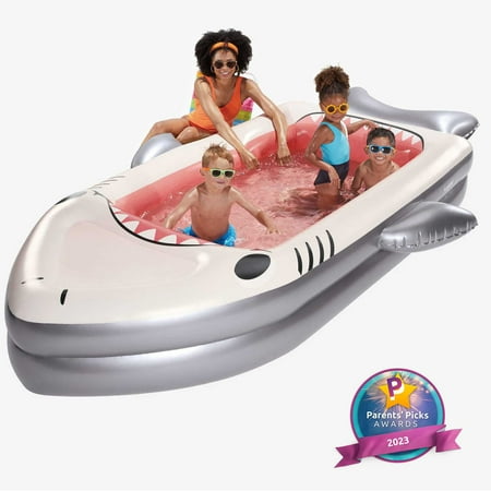 Funsicle Big Jaws Inflatable Shark Swimming Pool, Rectangular, Age 3 & up, Unisex