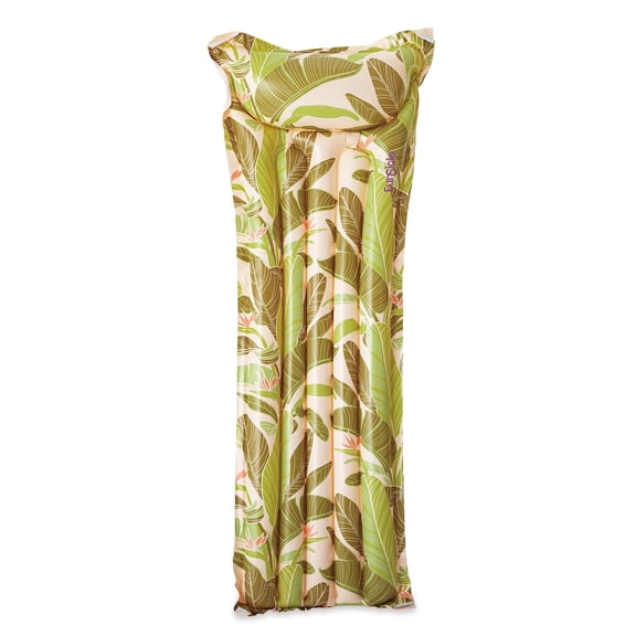 Funsicle Eezy Breezy LushLeaf Mat, 5.5ft Inflatable Pool Float with Air Pillow, Age 14 & up