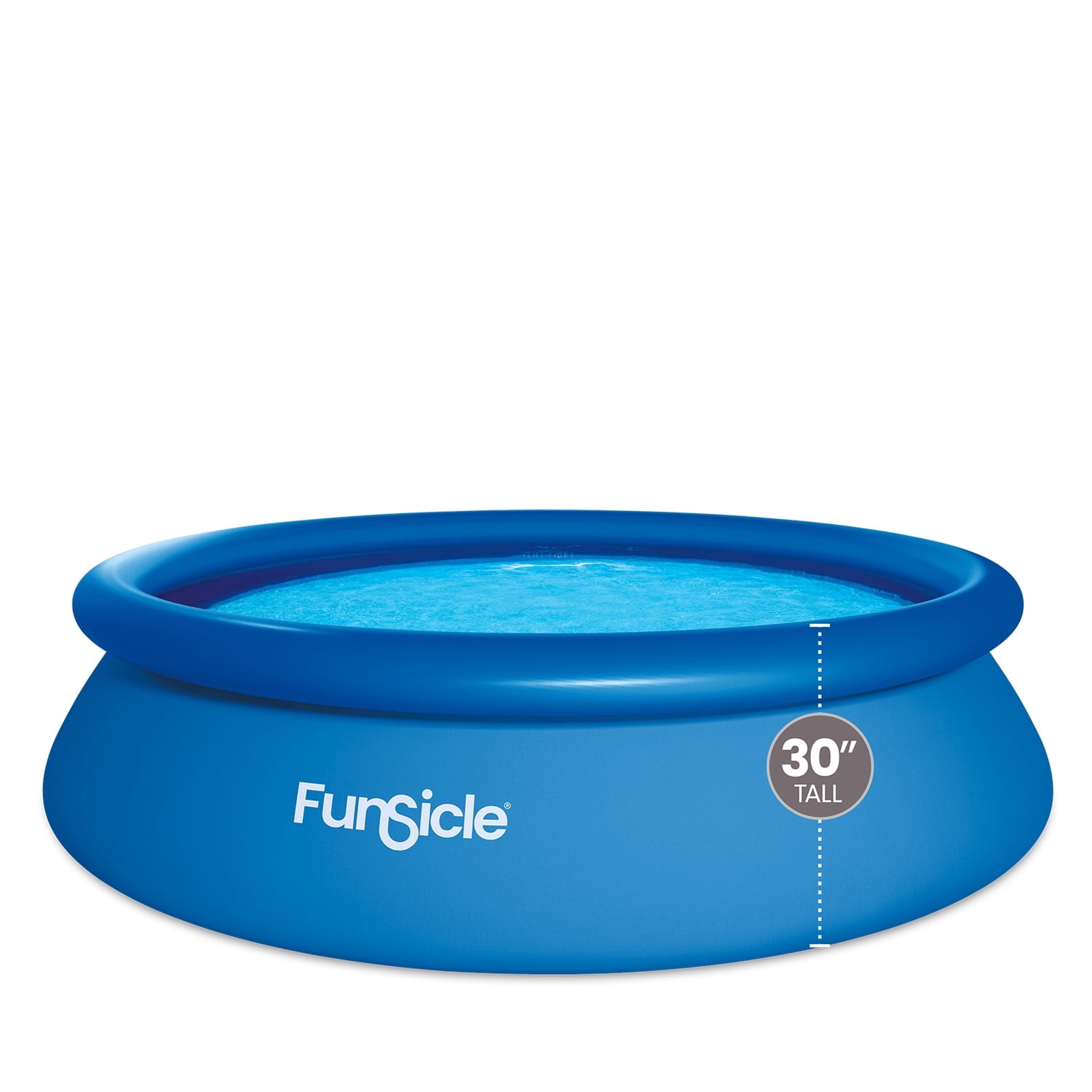 Funsicle QuickSet Above Ground Swimming Pool – with Inflatable Top Ring, 10' x 30", For Kids & Adults, Round, Blue