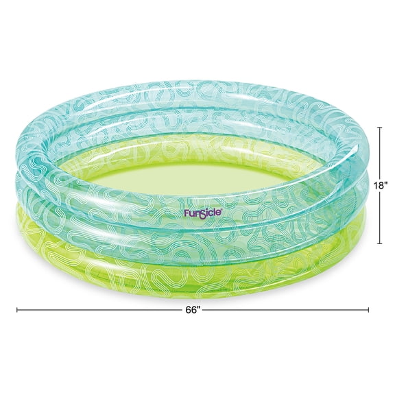 Funsicle Lagoon Blue Squiggle 3-Ring Inflatable Swimming Pool, Round, Age 6 & up