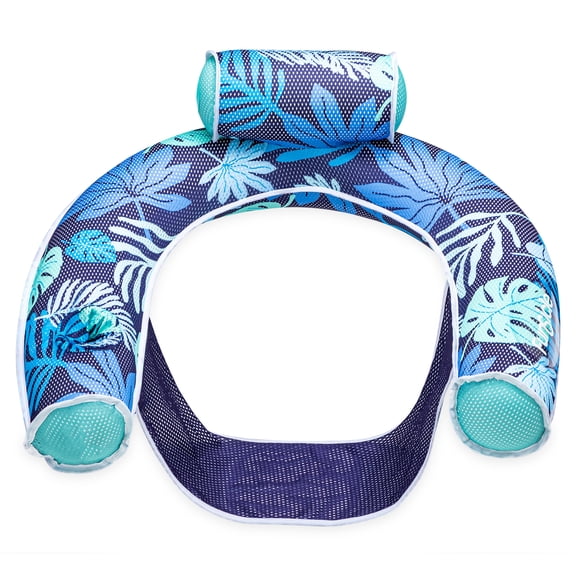 Funsicle LuxeMesh Noodle Chair, 2.3ft Inflatable Fabric Float, Tropical, Age 14 and up