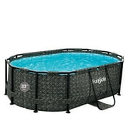 Funsicle Oasis 9'10" x 6'7" Oval Above Ground Swimming Pool, Herringbone