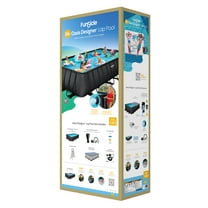 Funsicle: Oasis Designer Lap Pool - 24ft Above Ground Pool Set, 24'x12'x52", Filtration System, Ladder, Pool Cover, Ground Cloth, Maintenance Kit