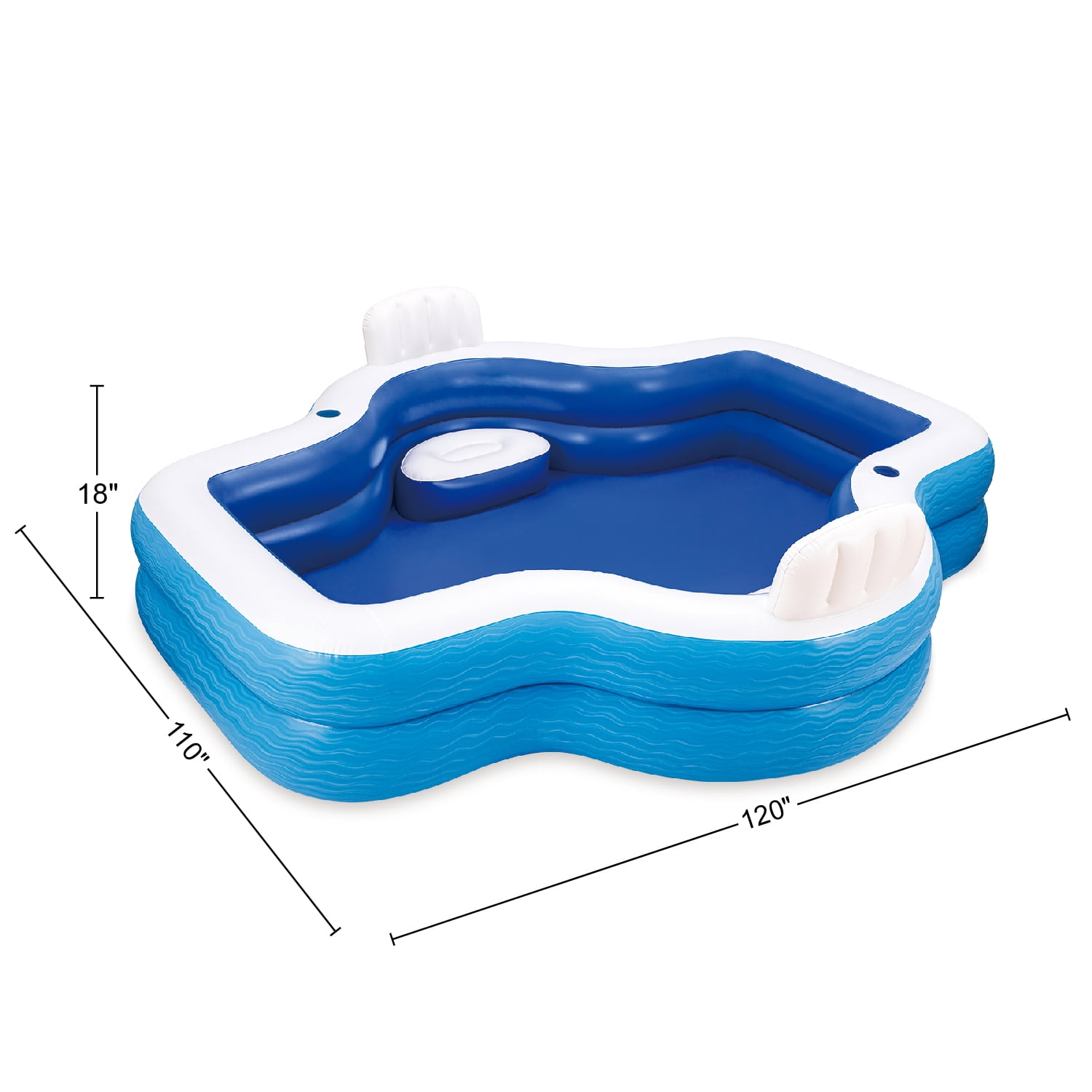 Funsicle Party Bunch Inflatable Pool for Kids & Adults, 120" x 110" x 18", Age 3 and up