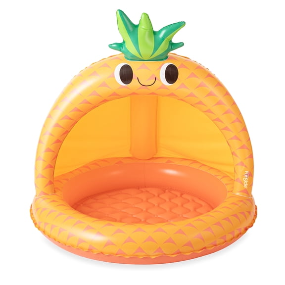 Funsicle Pineapple Pal Shaded Inflatable Kids Splash Pool, 40" x 40" x 38", Ages 1 to 3