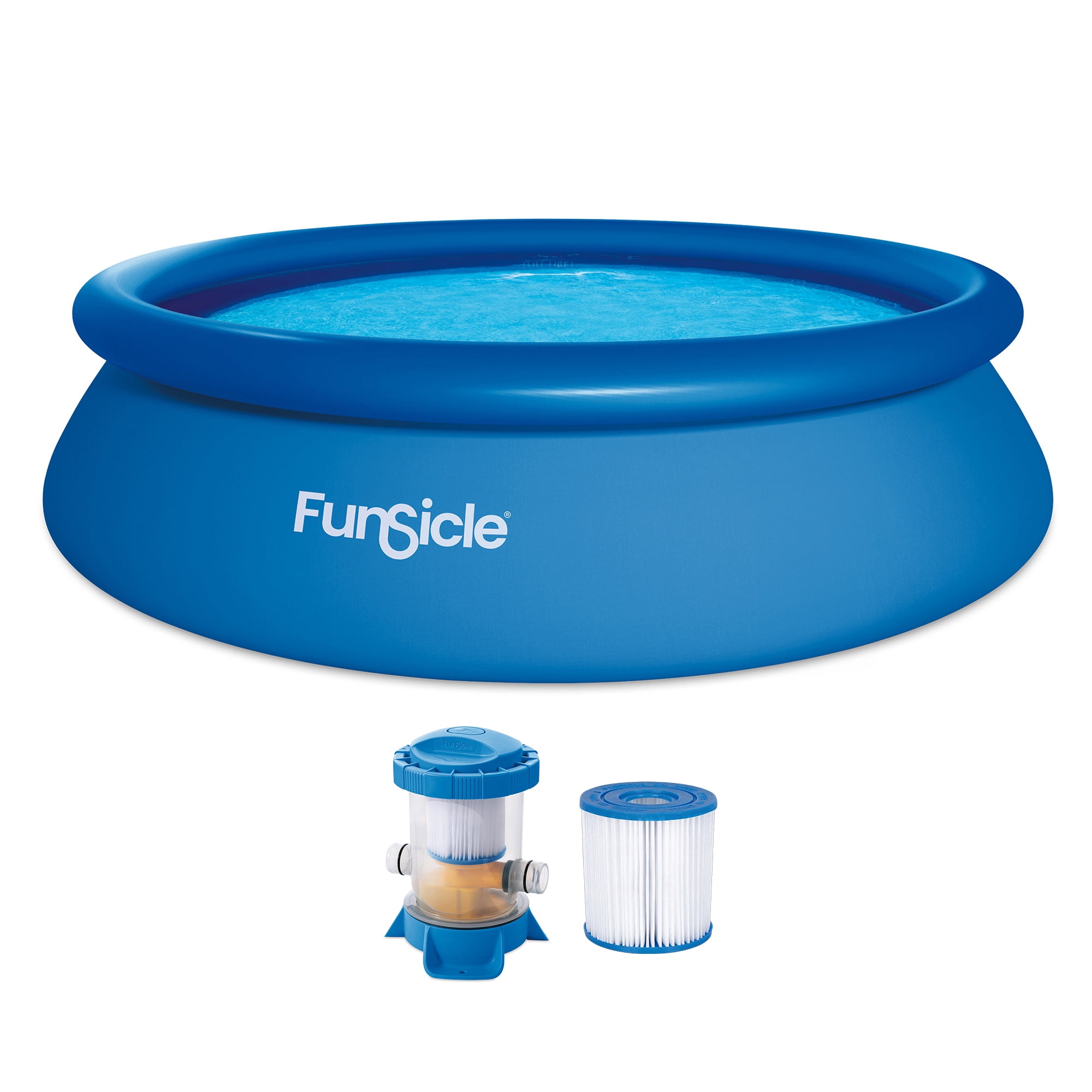 Funsicle QuickSet 10' x 30" Round Inflatable Top Ring Above Ground Swimming Pool Set